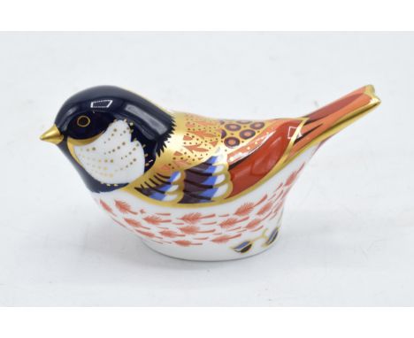 Royal Crown Derby paperweight in the form of a Coaltit. First quality with stopper. In good condition with no obvious damage 