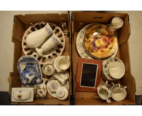 A good collection of pottery to include Wedgwood Angela items, Doulton Camelot part tea set, Spode Blue Italian, Wedgwood Mar