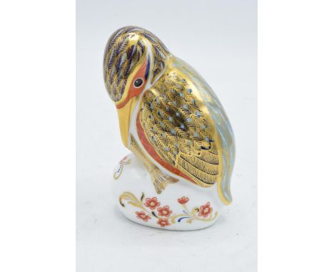 Royal Crown Derby paperweight in the form of a Kingfisher. First quality with stopper. In good condition with no obvious dama