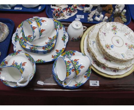 New Chelsea 'Coraline' Tea Ware, of twenty pieces, Aynsley, Coalport, Hammersley, etc:- One Tray.