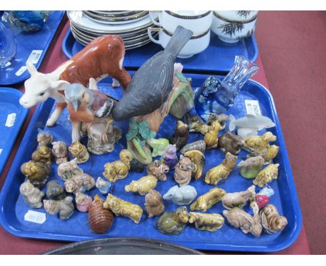 Beswick Figure of a Calf, Goebel figure of bird, Wade animals, etc:- One Tray.