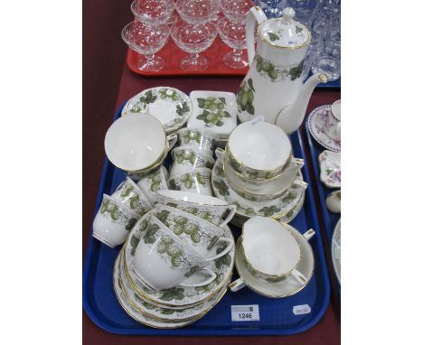 Royal Worcester 'Mathon' tea service, of approximately 37 pieces, to include coffee pot :- One tray