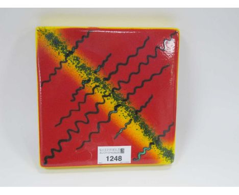 Anita Harris Teapot Stand, limited edition 1/1, 15.5cm square.