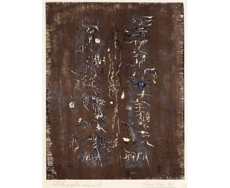 Zao Wou-Ki (1921-2013) 'XXe siecle 10' lithograph, 1958, with pencil signature to mount, unframed, 29cm x 23cmCondition repor