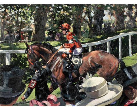 Sherree Valentine Daines (b.1959) 'Ascot Race Day II' limited edition canvas print, numbered 81/95, signed lower left, 32cm x