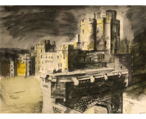 John Piper (1903-1992)'Windsor castle' lithograph, unsigned, 26cm x 35cm Condition report: Minimal staining to the edges, con