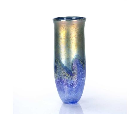 Norman Stuart Clarke (b.1944)'Seascape' studio glass vase, signed and dated 1991 to the foot near the base, 29cm highConditio