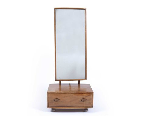 Ercol 'Windsor' elm cheval mirror, 152cm high overallProvenance: Given to the current vendor by the Ercolani family. Conditio