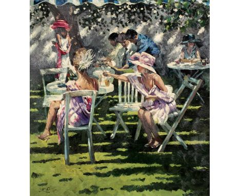 Sherree Valentine Daines (b.1959) 'Champagne in the shadows' limited edition canvas print, numbered 86/195, signed lower left