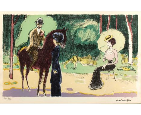 Kees Van Dongen (1877-1968) 'La rencontre au bois' lithograph, numbered 194/290 in pencil lower left, 35cm x 53cmProvenance: 