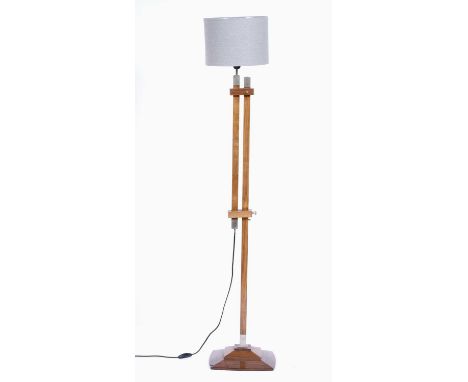 Attributed to David Linley (b.1961)standard lamp, unmarked, with cylindrical grey shade, 156cm high including the shadeCondit
