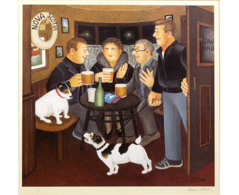 Beryl Cook (1926-2008)'In the snug' lithograph, numbered 165/650, signed in pencil lower right, with certificate of authentic