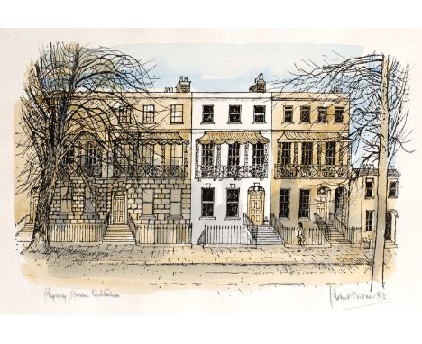 Robert Tavener (1920-2004)'Regency houses, Cheltenham' lithograph, signed and titled in pencil, lower right, unframed, 28cm x