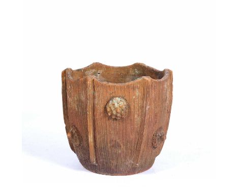 In the manner of Compton potteryTerracotta planter, with roundel decoration, unmarked, 37cm x 40cmCondition report: Overall s