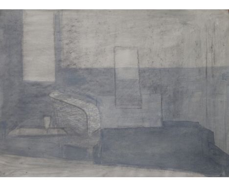 DAVID TINDLE RA (born 1932) British, Room Interior watercolour and a Portrait of a Lady pencil drawing, unframed. The former 