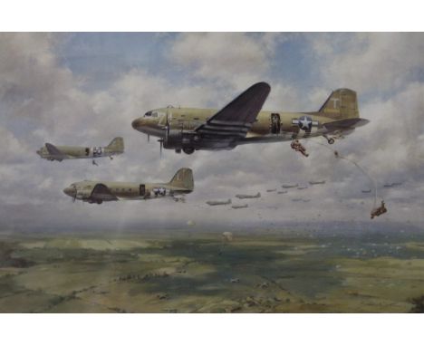 John Young, A Bold Leap, The Red Berets Drop on Arnhem, limited edition coloured print, signed in pencil, numbered 473/495, a