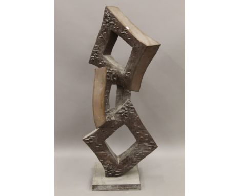 A large bronze abstract sculpture. 132 cm high.