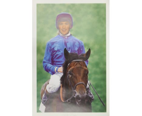 A signed print of Frankie Dettori. 