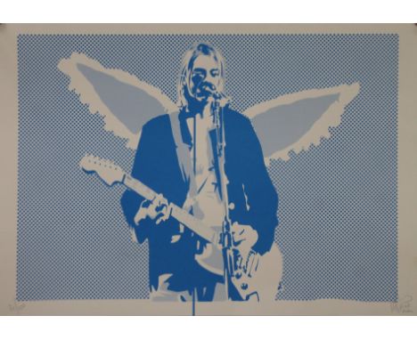PURE EVIL, Kurt Cobain, limited edition print, numbered 21/100. 50 x 35 cm.