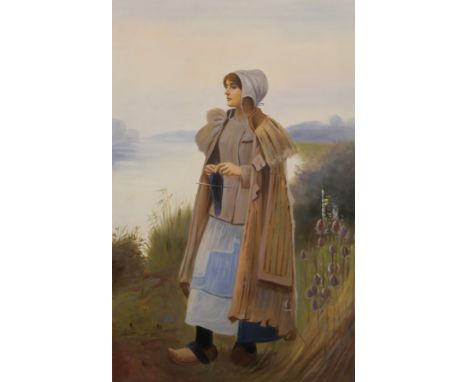 DUTCH SCHOOL (20TH CENTURY), Portrait of a Lady in Traditional Dutch Clothing, oil on canvas, indistinctly signed, possibly M