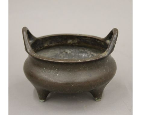 A Chinese bronze censor. 13.5 cm wide.