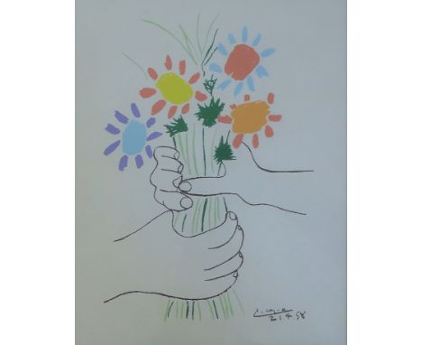 A Picasso print, framed and glazed. 19 x 24 cm.