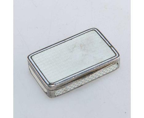 A GERMAN SILVER AND ENAMEL BOX maker AW, 935 standard, early 20th Century, rectangular. 4.7cm wide, 1.2 troy ounces