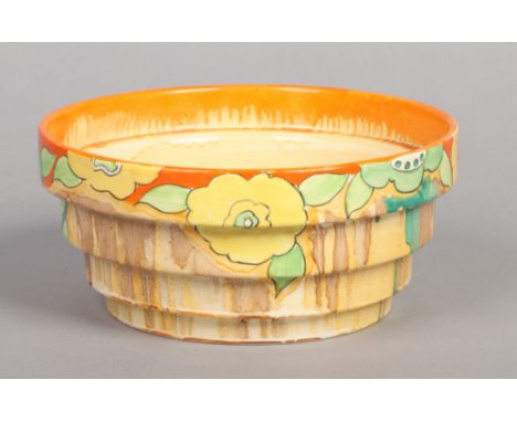 An Art Deco Newport pottery bowl by Clarice Cliff. Decorated with the Delecia pattern from the Bizarre range, printed mark. N