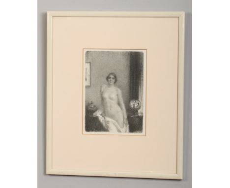 Stanley Cursiter CBE, RSA, RSW (Scottish 1887-1976) framed lithograph. Portrait of a nude lady c.1912, label to the reverse, 