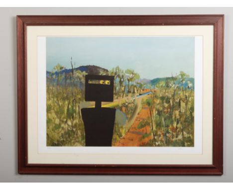 After Sidney Robert Nolan (1917-1992) framed lithograph print limited edition. 'First Class Marksman' from the Ned Kelly seri