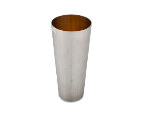 A MODERN GERMAN (.800) SILVER GILT BEAKER, by H.T.Wilm Berlin and a (.800) silver German soup ladle