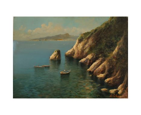 Coppia di dipinti ad olio su tela. Firmati R. Paluzzi. Cm 70x50Pair of oil paintings on canvas. Signed R. Paluzzi. Cm 70x50