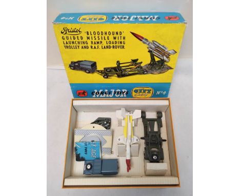 Corgi Toys Gift Set No 4 of a Bristol Bloodhound guided missile with launching ramp &amp; RAF Land Rover. Original box. Box r