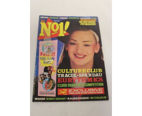 First Edition (7 May 1983) of It's No1! magazine featuring Culture Club, comes complete with the Free Four-In-One Badge on th