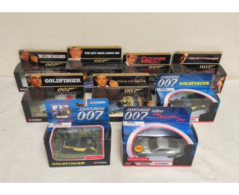 Nine Corgi James Bond boxed figurines to include six Corgi James Bond Definitive Collection figures comprising of Stromberg H