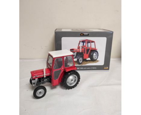 Universal Hobbies boxed 1:16 scale model 1965 Massey Ferguson 135 tractor with cabin. UH2697 