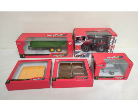 Quantity of Britains boxed agricultural implements &amp; tractors to include a 1:32 scale Massey Ferguson 6613 tractor 42898A