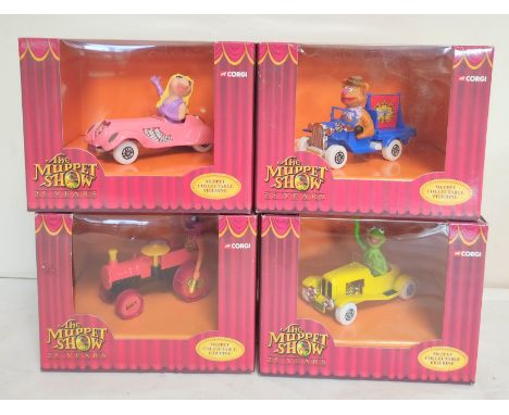 Corgi The Muppet Show 25th anniversary four sealed figurines to include Miss Piggie CC06603, Fozzie CC06602, Kermit CC06601 &
