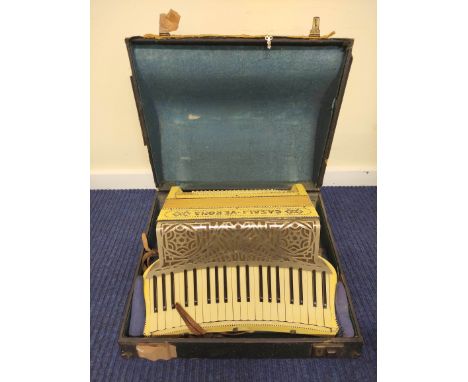 Dallape of Stradella "Casali Verona" Italian piano accordion in cream colour design.