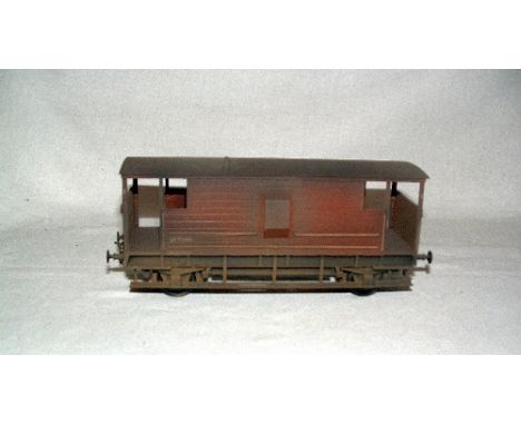 An 0 Gauge lightly weathered Brass CM Kit Built BR(M) Brown 20T Guards Van. Expertly built and detailed with 3 link couplings