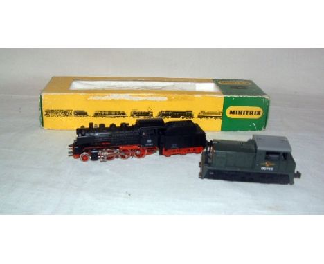 MINITRIX 12027 DB Black BR24 2-6-0 no 24 058 (Excellent in a Fair 2945 Box) and a Lima 210 0-4-0DS in BR Green no D2785 (Serv