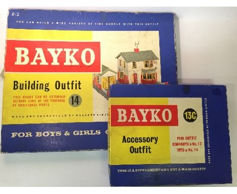Bayko (Meccano Ltd.) Building Outfit No.14, complete with instructions in F box. Together with Bayko (Meccano Ltd.) Accessory