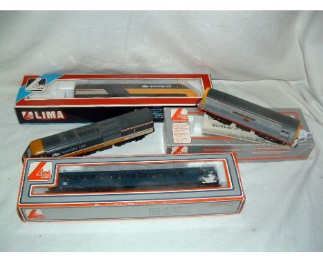 HORNBY/LIMA - HORNBY R401 HST Power Car (Good Plus) and LIMA 205199 Dummy Car (Mint Boxed) - both in Executive Grey Livery - 