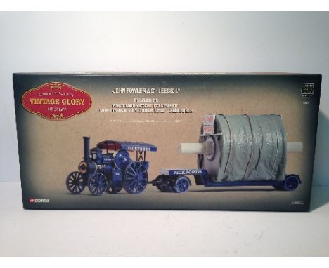 Corgi Vintage Glory of Steam 1/50 scale #80102 Fowler B6 Road Locomotive (Talisman) Low Loader & Cylinder Load - Pickfords. L