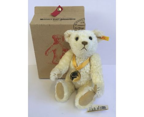 Steiff (Germany) EAN654701 Danbury Mint Millenium Bear, height 32cm. E with tags, medal and box.