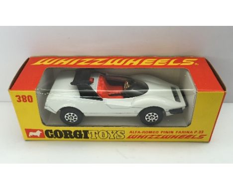 Corgi Whizzwheels 380 Alfa-Romeo Pininfarnia P.33, white with fluorescent interior, black bar and Whizzwheels. E in E/M box w