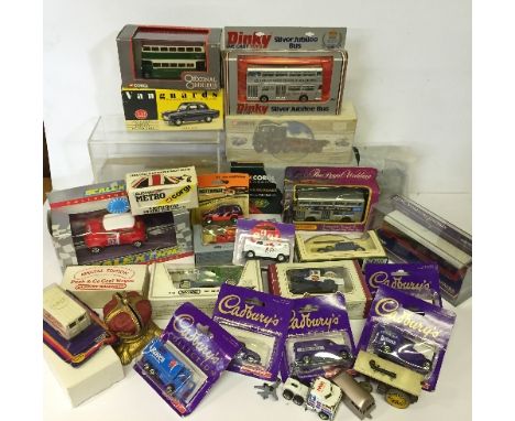 Mixed lot of die-cast models by Matchbox, Corgi, Dinky and others, includes: Dinky 297 Silver Jubilee Bus; Corgi Original Omn