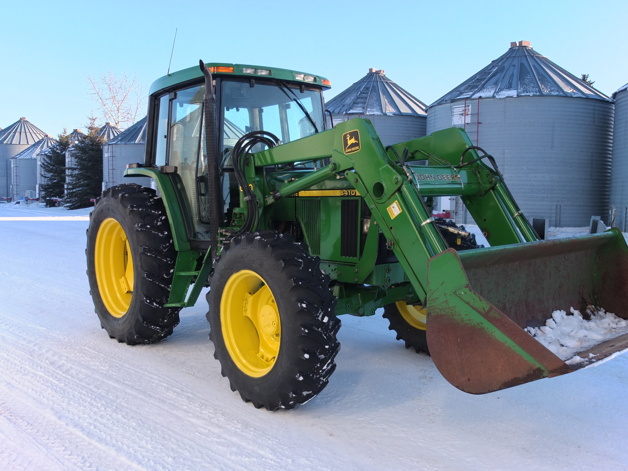 John Deere 6410 Mfwd C W Jd 640 Loader Bucket Lh Reverser Joystick 3pt Hitch 2 Hyd Pto Po