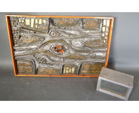 Herbert Jones 'Relief' aluminium and resign 53 x 81.5 cms together with 'Light Box' 