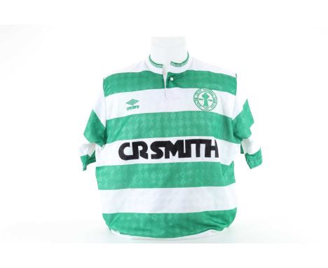 TOMMY BURNS OF CELTIC F.C., MATCH WORN JERSEY, 1988/89  Umbro label, 11 verso, short-sleeveNote: It is believed this was worn